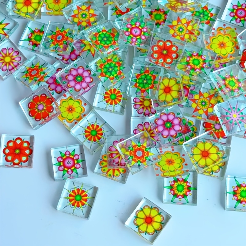 Photo Mosaic Print - 100/200g Transparent Glass Mosaic Material, 2.3*2.3cm