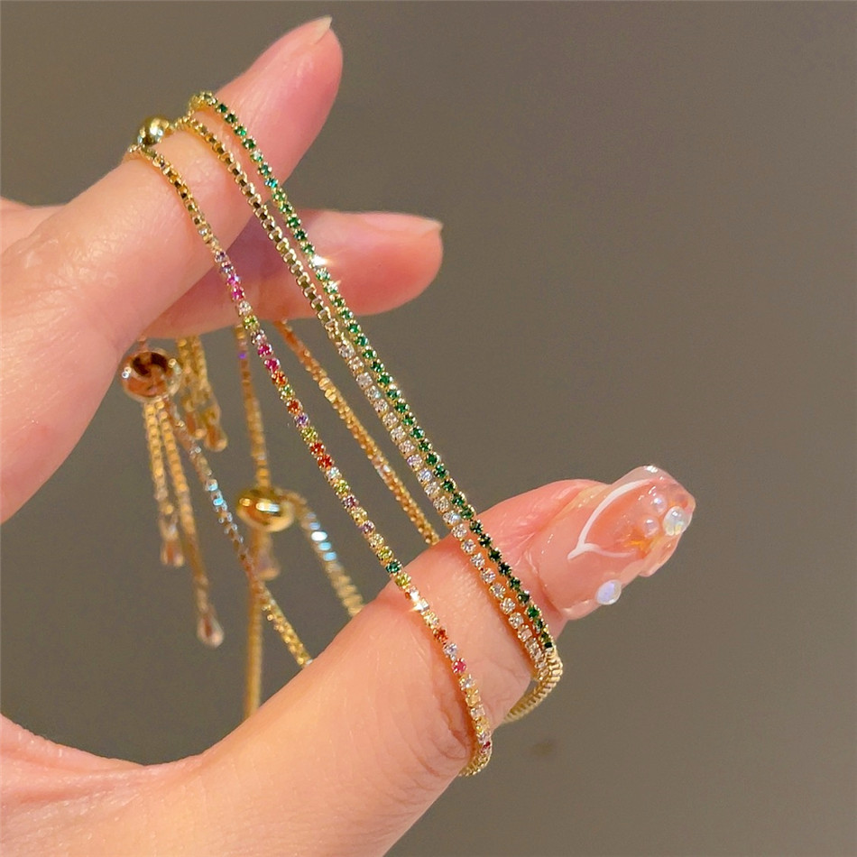 Coordinates Bracelet - 2mm Adjustable Multicolor Tennis Bracelets for