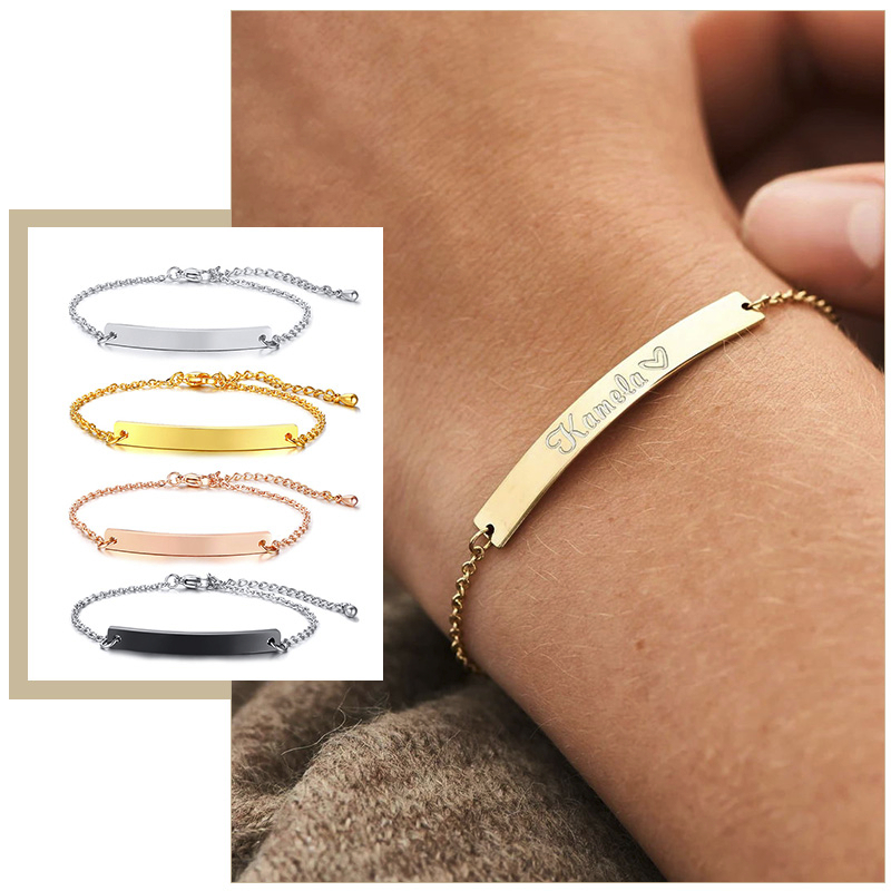 Elegant Personalized ID Bar Br - Coordinates Bracelet 评论和价格