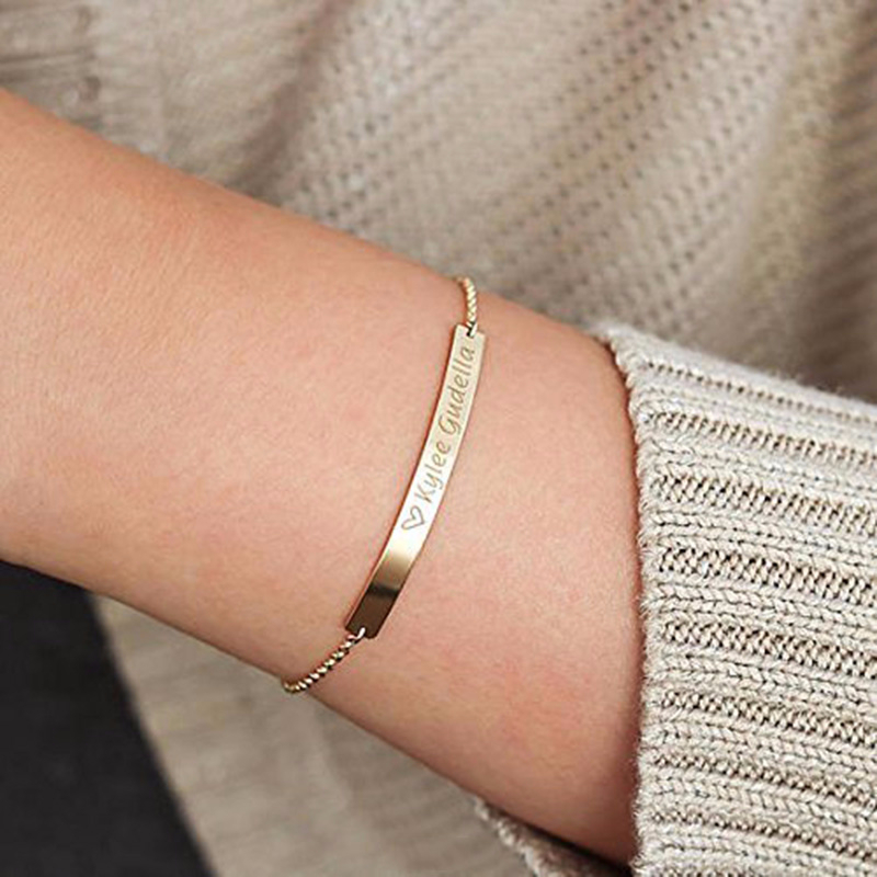 Elegant Personalized ID Bar Br - Coordinates Bracelet 评论和价格
