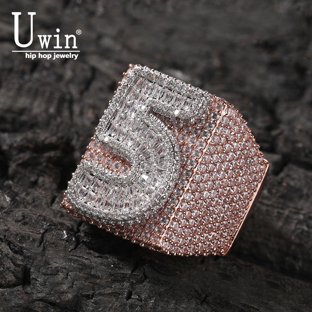 Uwin Big Square Custom Rings T - Initial Ring Custom 评论和价格