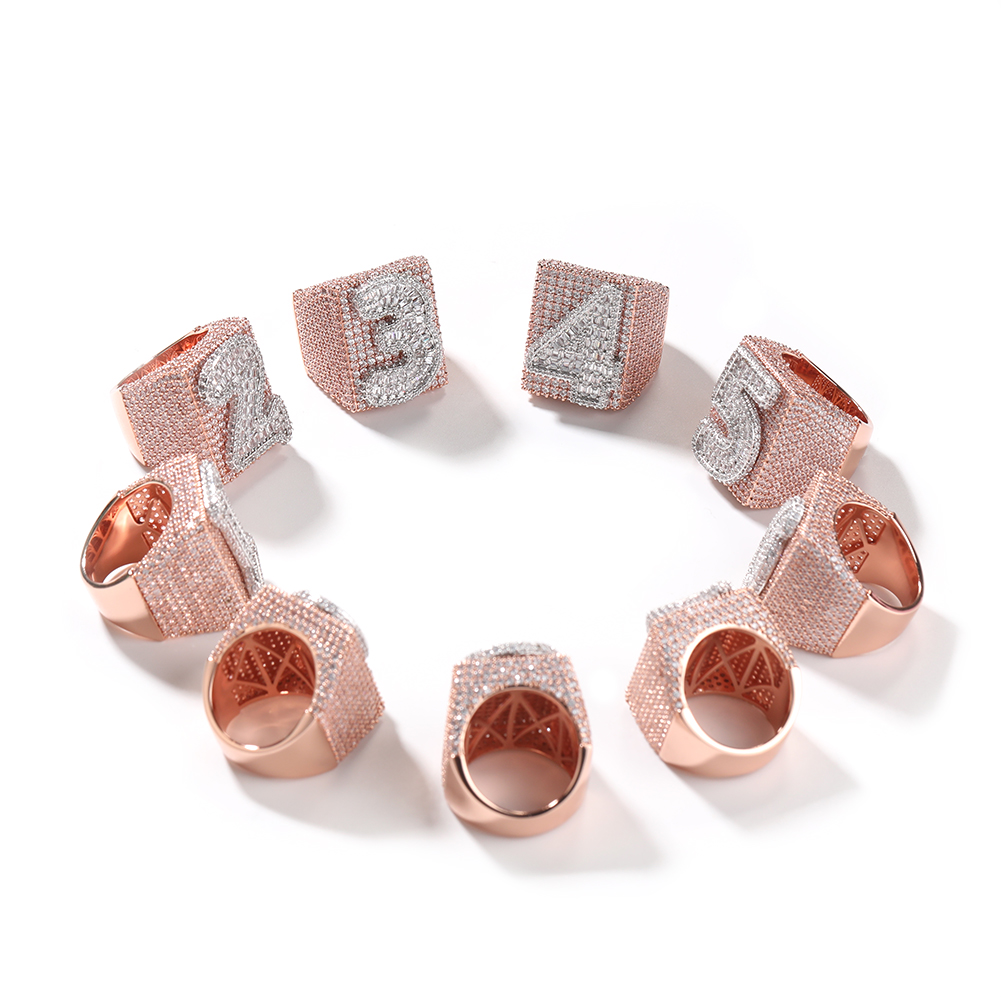 Uwin Big Square Custom Rings T - Initial Ring Custom 评论和价格