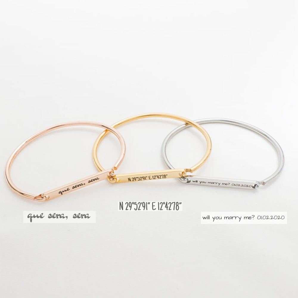 Haiyufly Engrave Name Horsesho - Coordinates Bracelet 评论和价格