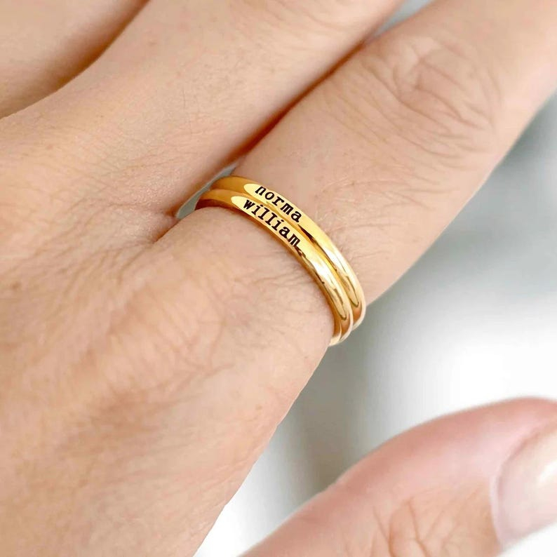 Personalized Engraved Name Rin - Initial Ring Custom 评论和价格