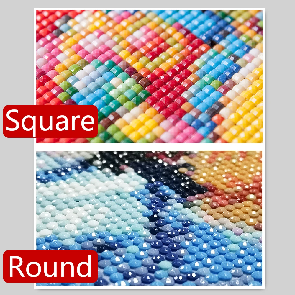 Frameless,5D DIY Square/Round  - Photo Mosaic Print 评论和价格